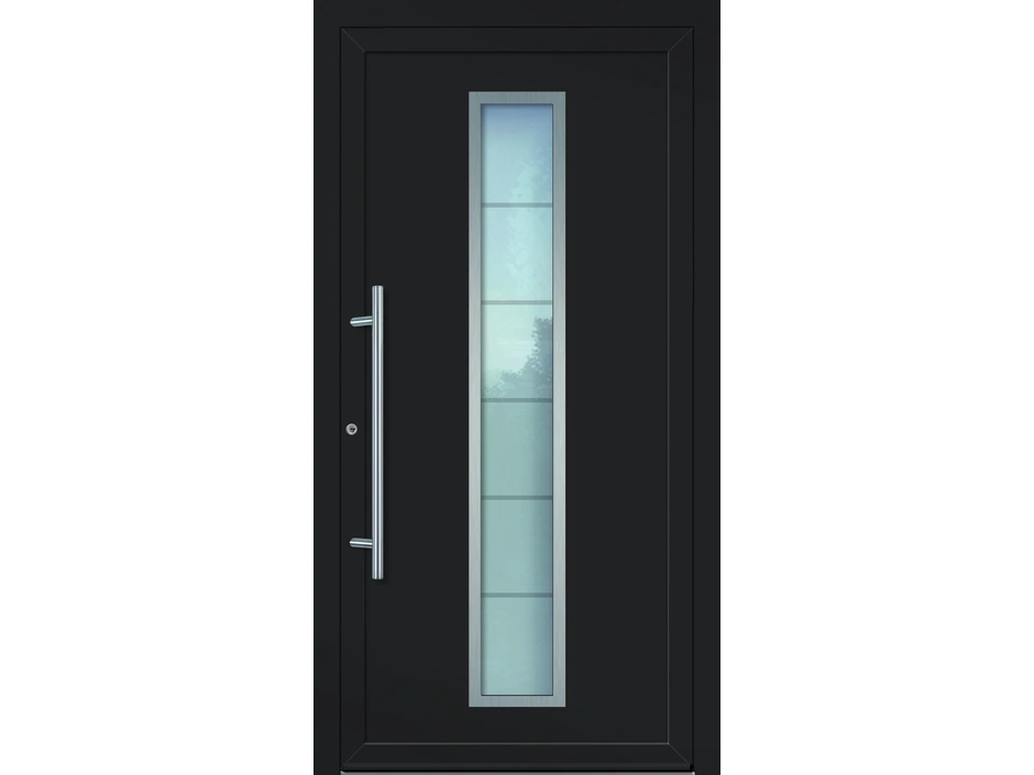 Einsatzfüllung Haustür mit schrägem Griff auf dem Flügelrahmen