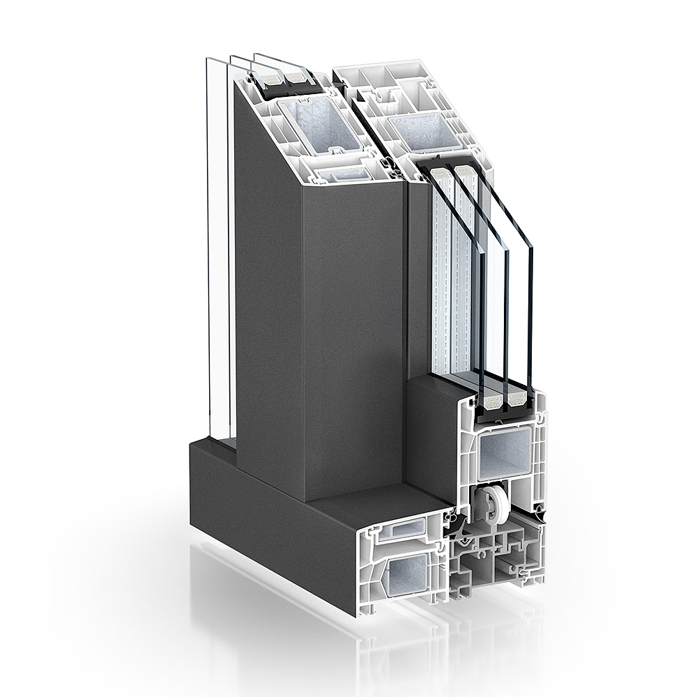 Kömmerling PremiSlide 76 Profilschnitt